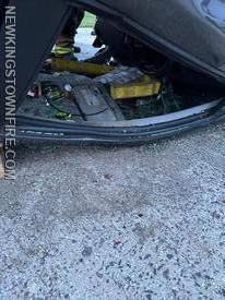 Hose Mannequin partially ejected from the vehicle